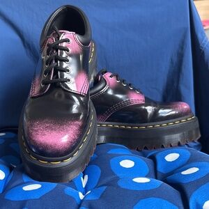 Dr. Martens 8053 Quad Black Fondant Pink Arcadia Leather Platform UK6 W8